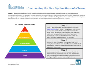 Overcoming The Five Dysfunctions Of A Team - Medical University Of .