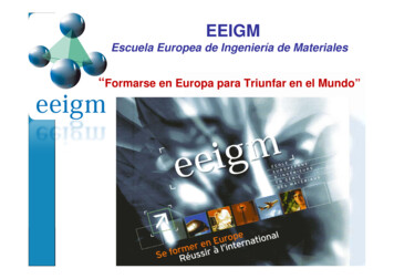Escuela Europea De Ingeniería De Materiales - Eebe.upc.edu