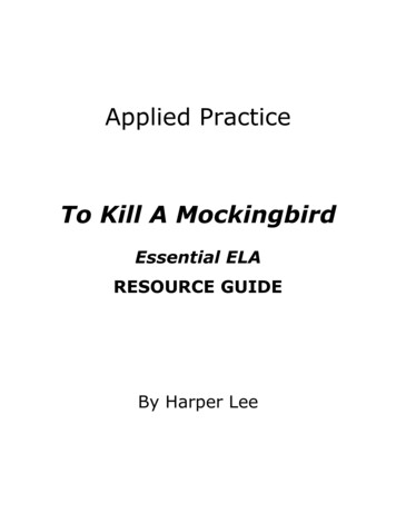 To Kill A Mockingbird - Appliedpractice 