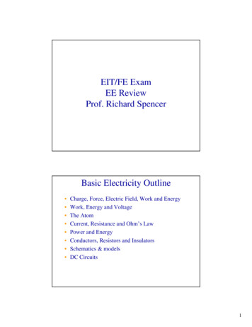 EIT/FE Exam EE Review Prof. Richard Spencer - UC Davis