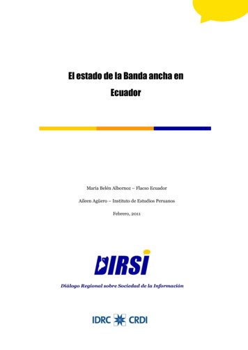 El Estado De La Banda Ancha En Ecuador - DIRSI