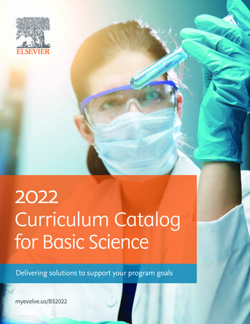 Curriculum Catalog For Basic Science - Elsevier