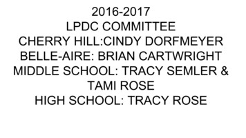 2016-2017 Lpdc Committee Cherry Hill:Cindy Dorfmeyer Belle-aire: Brian .