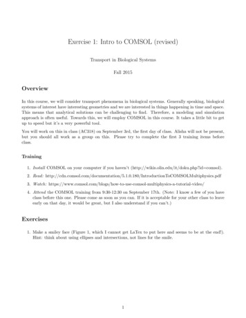 Exercise 1: Intro To COMSOL (revised) - Olin