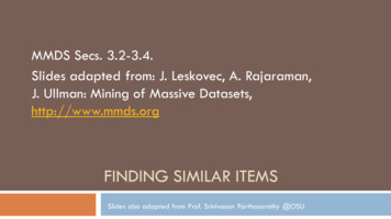 MMDS Secs. 3.2-3.4. Slides Adapted From: J. Leskovec, A. Rajaraman, J .