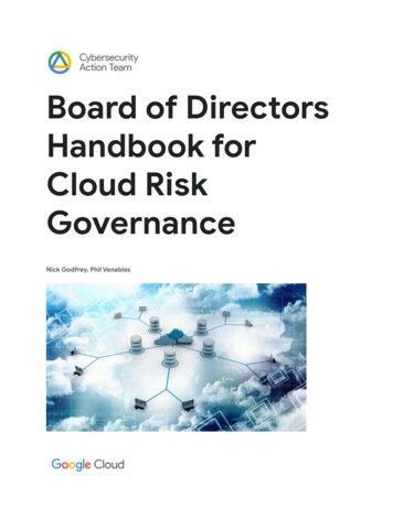 Board Of Directors Handbook Cloud Risk Governance FINAL - Google