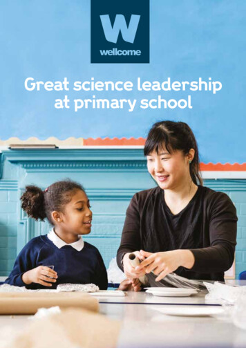 Great Science Leadership At Primary School - Wellcome