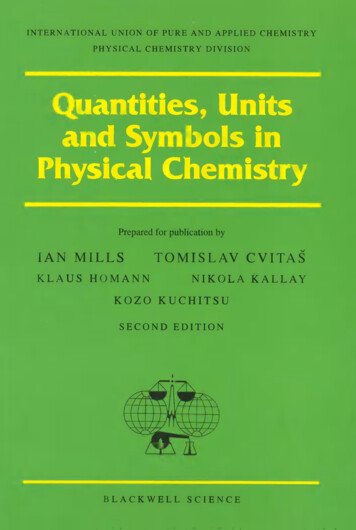 International Union Of Pure And Applied Chemistry Physical Chemistry .