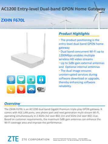 AC1200 Entry-level Dual-band GPON Home Gateway ZXHN F670L - Telmex