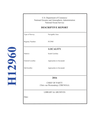 DESCRIPTIVE REPORT - National Oceanic And Atmospheric Administration