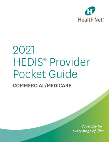 2021 HEDIS Provider Pocket Guide COMMERCIAL/MEDICARE - Health Net