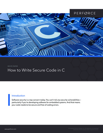 WHITE PAPER How To Write Secure Code In C - Perforce