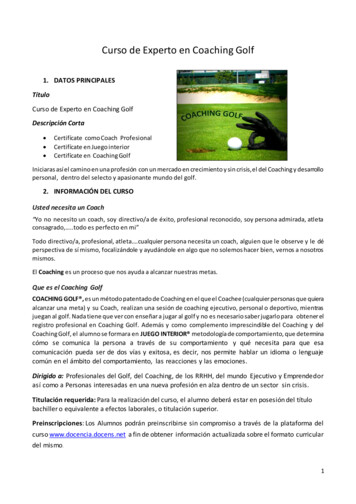 Curso De Experto En Coaching Golf - Universidad Nacional De Educacion A .