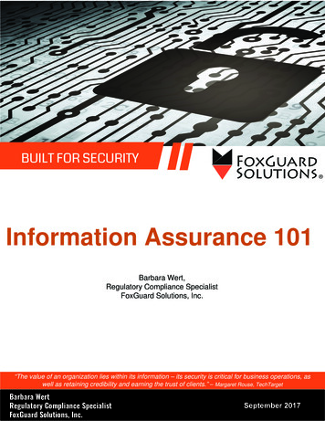 Information Assurance 101 - FoxGuard Solutions