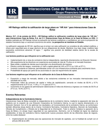 Interacciones Casa De Bolsa, S.A. De C.V., - HR Ratings