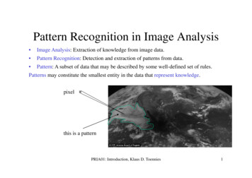 Pattern Recognition In Image Analysis - Weebly