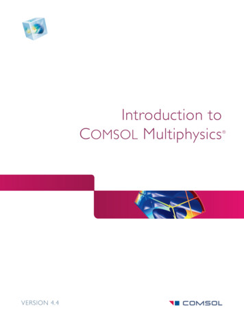 Introduction To COMSOL Multiphysics - ETH Z