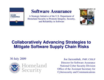 Collaboratively Advancing Strategies To Mitigate Software Supply . - NIST