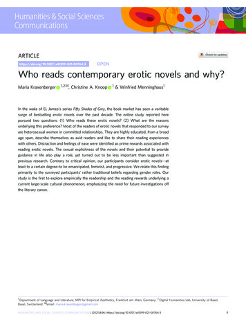 Who Reads Contemporary Erotic Novels And Why? - Max Planck Society