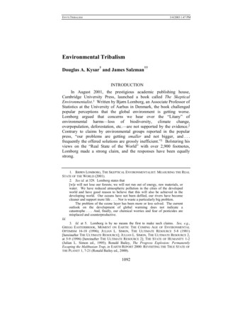 Environmental Tribalism - University Of Colorado Boulder