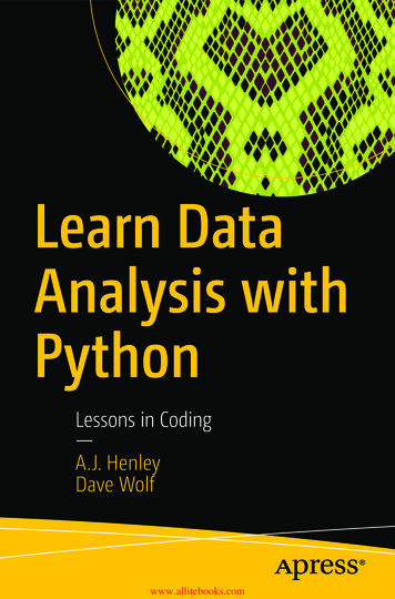 Learn Data Analysis With Python - Programmer Books