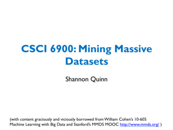 CSCI 6900: Mining Massive Datasets - UGA
