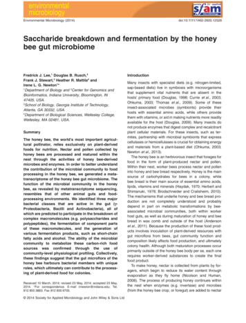 Saccharide Breakdown And Fermentation By The Honey Bee Gut Microbiome