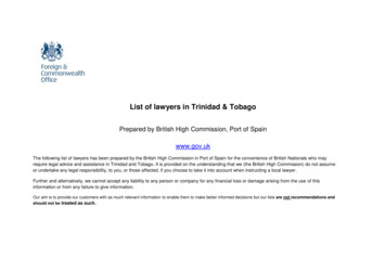 List Of Lawyers In Trinidad & Tobago - GOV.UK