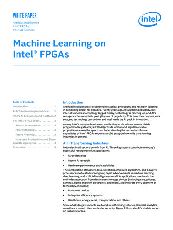 Machine Learning On Intel FPGAs - Intel Builders