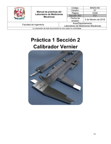 Práctica 1 Sección 2 Calibrador Vernier