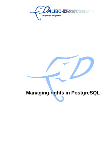 Managing Rights In PostgreSQL
