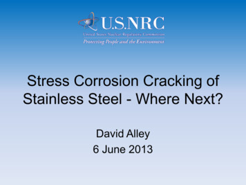 Stress Corrosion Cracking Of Stainless Steel - Where Next?