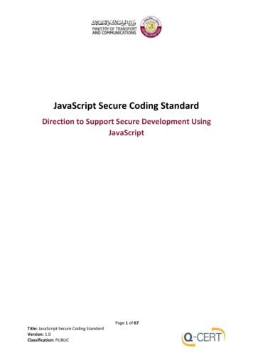 JavaScript Secure Coding Standard - Q-CERT