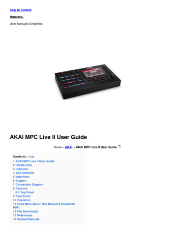 AKAI MPC Live II User Guide - Manuals 