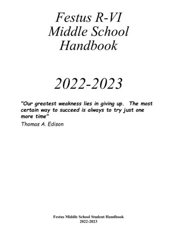 Festus R-VI Middle School Handbook