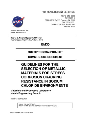Multiprogram/Project Common-use Document - Nasa