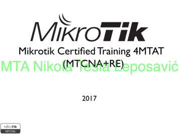 Mikrotik Certified Training 4MTAT MTA Nikola Tesla Leposavić (MTCNA RE)