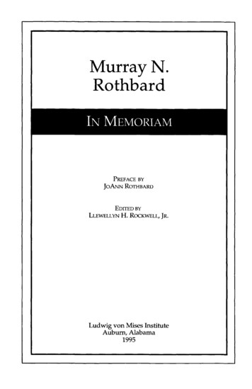 Murray N. Rothbard: In Memoriam - Mises Institute