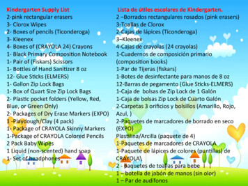 Kindergarten Supply List Lista De úles Escolares De Kindergarten.