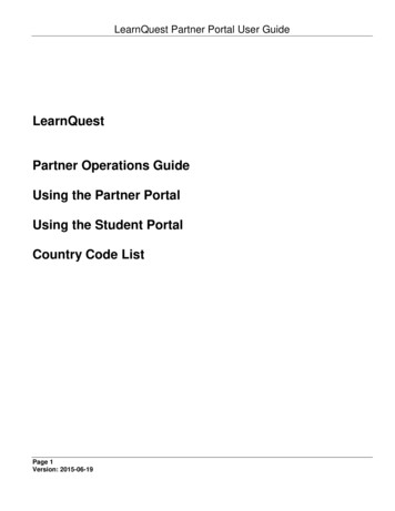 LearnQuest Partner Operations Guide Using The Partner Portal Using The .