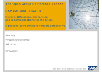 The Open Group Conference London SAP EAF And TOGAF 9