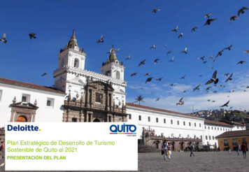 Plan Estratégico De Desarrollo De Turismo Sostenible De Quito Al 2021
