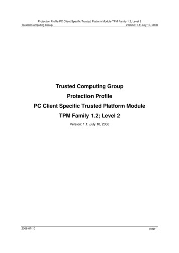 Protection Profile - PC Client Specific Trusted Platform Module TPM .