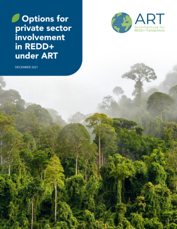 Options For Private Sector Involvement In REDD Under ART