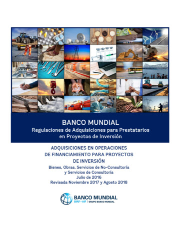 The World Bank Procurement Regulations For IPF Borrowers SPANISH