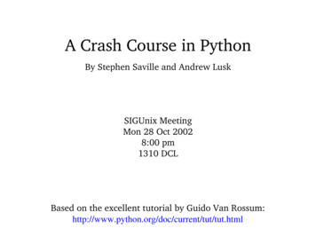 A Crash Course In Python - Worldcolleges.info