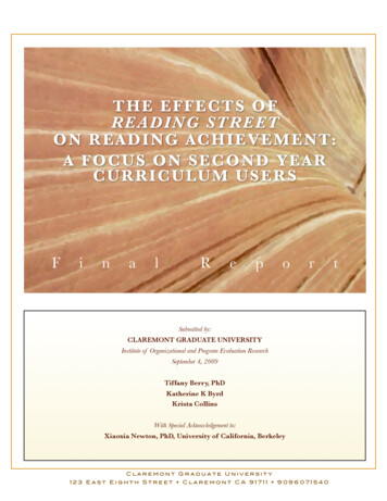 THE EFFECTS OF READING STREET ON READING ACHIEVEMENT: A FOCUS . - Pearson