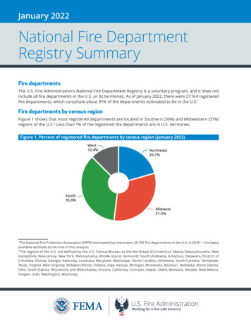 National Fire Department Registry Summary - U.S. Fire Administration