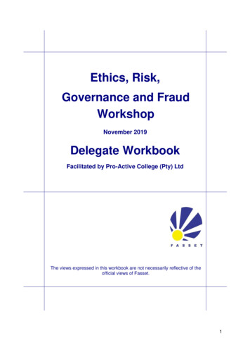 Ethics, Risk, Governance And Fraud Workshop - Fasset