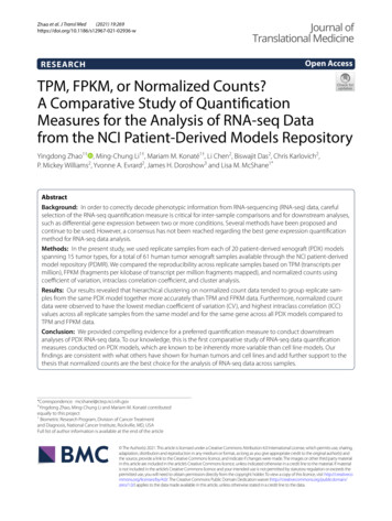 TPM, FPKM, Or Normalized Counts? A Comparative Study Of Quantification .
